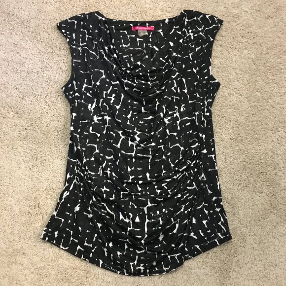 Not Just Pants Ink Blotched Ruched Waist Cowl Neck Tank Top - Picture 10 of 14